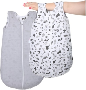 ŚPIWOREK MUŚLINOWY DO SPANIA NIEMOWLĘCY BAWEŁNA 100% BABYMAM