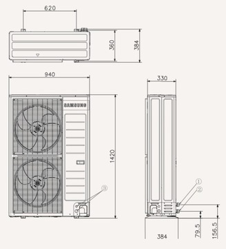 ТЕПЛОВОЙ НАСОС SAMSUNG EHS MONO 12 кВт, 1 фаза.
