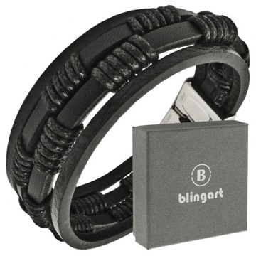 ЧЕРНЫЙ КОЖАНЫЙ БРАСЛЕТ МУЖСКОЙ С РЕМЕШКАМИ