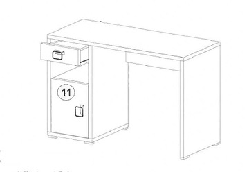 TOBI 08 Молодежный письменный стол со шкафом и ящиком