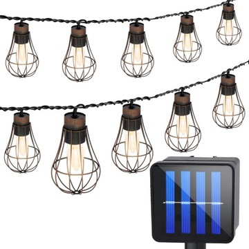 СОЛНЕЧНАЯ ГИРЛЯНДИЯ СВЕТОДИОДНАЯ САДОВАЯ ЦЕПЬ ЛОФТ ДЕКОРАТИВНАЯ СОЛНЕЧНАЯ ПАНДЕЛЬ