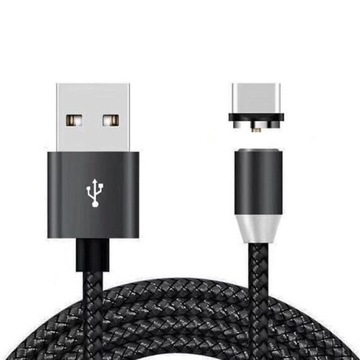 МАГНИТНЫЙ КАБЕЛЬ 3в1 ДЛЯ IPHONE LIGHTNING ANDROID MICRO USB TYPE-C ДЫШАЩИЙ 1м
