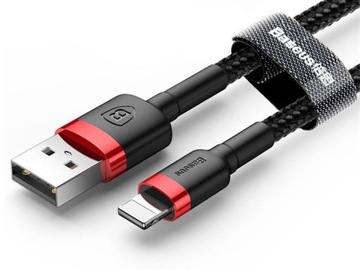 Кабель для планшетного телефона Lightning USB Baseus Cafule 2.4A 1м