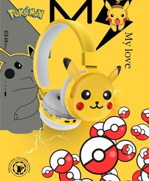 БЕСПРОВОДНЫЕ НАУШНИКИ BLUETOOTH ДЛЯ ДЕТЕЙ НАКЛЕЙНЫЕ POKEMON PIKACHU BT