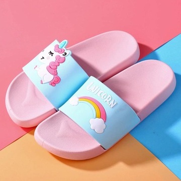 Детские радужные тапочки для мальчиков и девочек, мягкие и удобные, розовые для родителей и детей, 30–31 лет