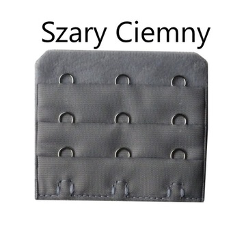 Przedłużka do biustonosza 3x3 haftki Szary ciemny