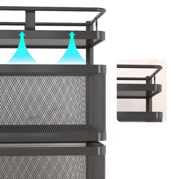 Полка 2-х ярусная для кухонной утвари - черная