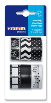 DIY Taśma wstążka dekoracyjna samoprzylepna Washi 6 szt 5 mx15 mm