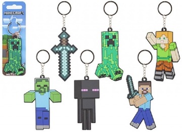 ZESTAW 6 BRELOKÓW 6 CM MINECRAFT