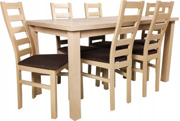 stół rozkładany 150x80+40 6 krzeseł Prato sprawdź