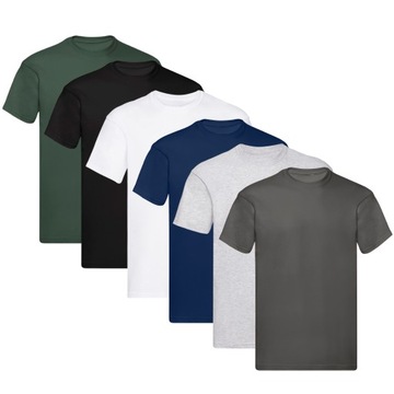 6-pack T-shirtów męskich 100% bawełna 150G/M2 MEJKS_PL KOLORY S-2XL