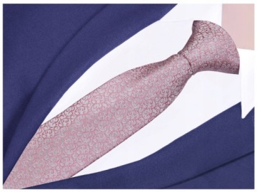 ŻAKARDOWY Z MIKROFIBRY Krawat Męski 7cm do Garnituru Szary Różowy GREG g122