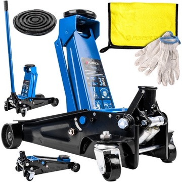 MOCNY PODNOŚNIK SAMOCHODOWY NISKOPROFILOWY 2TŁOKI ŻABA LEWAREK GUMA 3T