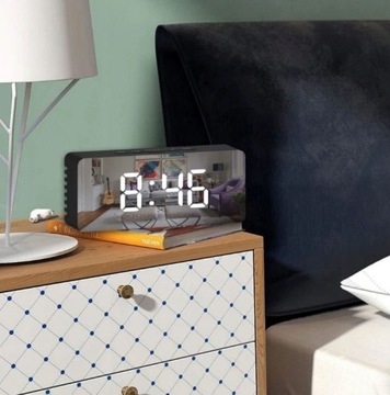 ЭЛЕКТРОННЫЕ СВЕТОДИОДНЫЕ ЧАСЫ БУДИЛЬНИК ЗЕРКАЛО БУДИЛЬНИК