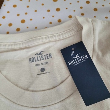 t-shirt HOLLISTER Abercrombie&Fitch koszulka XL beżowa