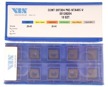 ПЛАСТИНЫ CCMT 09T304 PKC-NTA40C-V VIS СТАЛЬ ЧУГУН