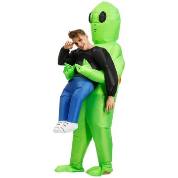 ŚMIESZNE DMUCHANY KOSTIUM UFO KOSMITA ALIEN PRZEBRANIE Z POMPA NA Halloween