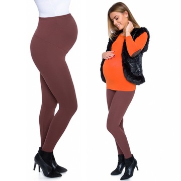 LEGGINSY CIĄŻOWE OCIEPLANE GETRY Z PANELEM S