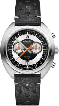 ZEGAREK MĘSKI ATLANTIC TIMEROY CS SZWAJCARSKI CHRONO DATA SZAFIR NA PASKU