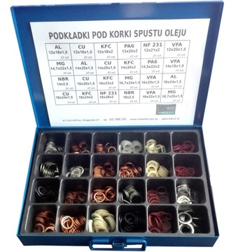 PODKŁADKI POD KORKI SPUSTU OLEJU ZESTAW 480szt