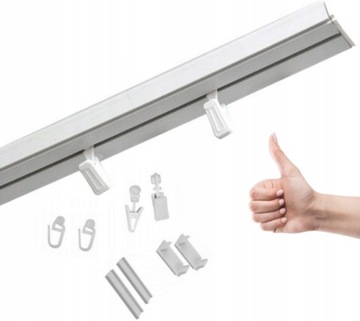 Szyna sufitowa PCV I 180cm Karnisz sufitowy