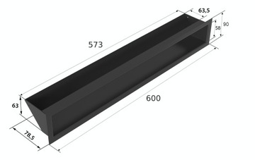 Каминная решетка GRATKI Luft 9x60 Простая декоративная вентиляционная Полированная SF