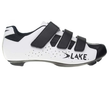 Buty rowerowe szosowe Lake CX161 roz. 50 białe-czarne wpinane na rzepy