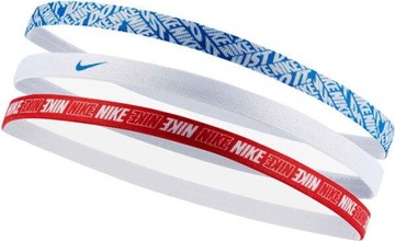 OPASKI NA WŁOSY NIKE PRINTED HEADBANDS 3 SZT. NIEBIESKA, BIAŁA, CZERWONA N0