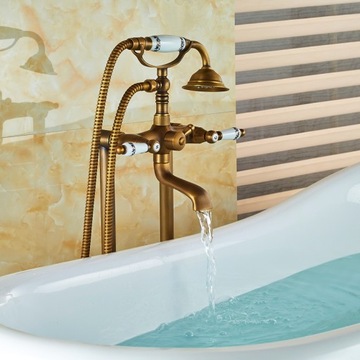 Bateria wannowa wolnostojąca Old Retro Mosiądz