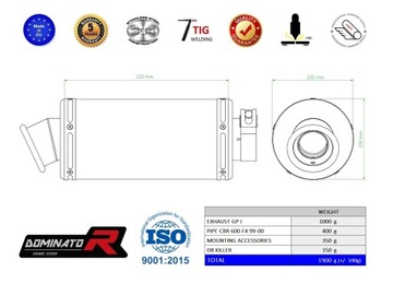 CBR 600 F4 1999 - 2000 wydech tłumik GP1 DOMINATOR
