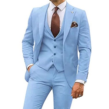 Garnitur męski modna nowość męska butik rekreacyjny Slim jednolity kolor fo