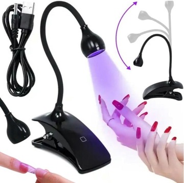 MAŁA LAMPA UV LED DO UTWARDZANIA PAZNOKCI HYBRYDY ŻELE USB LAMPKA MANICURE