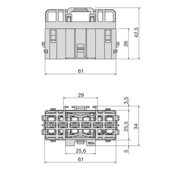 Блок предохранителей Uni, 6-контактный U.P.L.