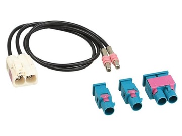 Adapter antenowy Fakra gniazdo (F), 2x Fakra wtyk (m) lub Double Fakra (m)