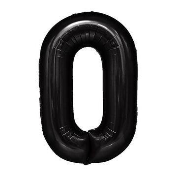BALON FOLIOWY CYFRA 0 100cm CZARNY