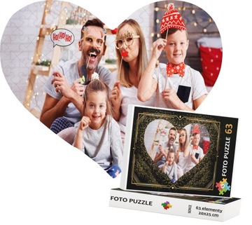 FOTO PUZZLE NA WALENTYNKI ZE ZDJĘCIEM W KSZTAŁCIE SERCA PREZENT 63 ELEMENTY