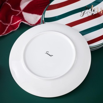 Рождественские десертные тарелки Салатные тарелки Набор из 4 шт., 20 см