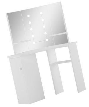 NOWOCZESNA NAROŻNA TOALETKA Z LUSTREM LED == BIAŁA