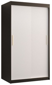 Szafa przesuwna RYFLE SLIM 1 100cm. czarna + biała