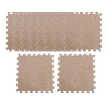 10 sztuk mata do zabawy dla dzieci 30x30cm pluszowa piankowa mata podłogowa z puzzlami kwadratowa brązowa