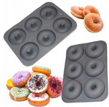 FORMA SILIKONOWA DONUT OPONKI FOREMKA DO PĄCZKÓW Z DZIURKAMI BABECZKI