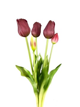 TULIPANY GUMOWANE KWIATY JAK ŻYWE FIOLETOWE 46 CM