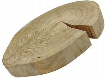 Okorowany Plaster drewna Krążek Modrzewia drewniany 30-35cm/gr.4cm/Szlif