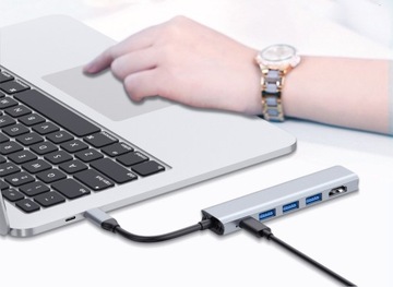 АДАПТЕР-концентратор 5 в 1 USB-C HDMI 4K 3x USB 3.0 АДАПТЕР ДЛЯ MACBOOK M1 PRO AIR