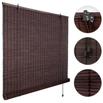 ROLETA BAMBUSOWA ŻALUZJA WEWNĘTRZNA PÓŁZACIEMNIAJĄCA NATURALNY 150x160 cm