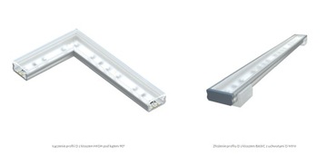 Profil aluminowy płaski D 2m Inox z kloszem