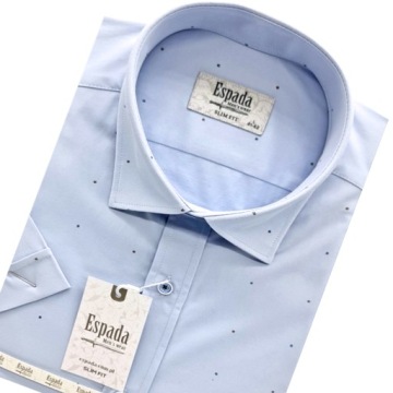 СИНЯЯ С УЗОРАМИ МОДНАЯ РУБАШКА SLIM FIT XL 43/44