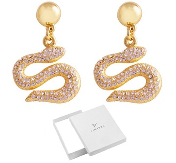 KOLCZYKI AŻUROWE Z KRYSZTAŁKAMI SWAROVSKI ZŁOTE