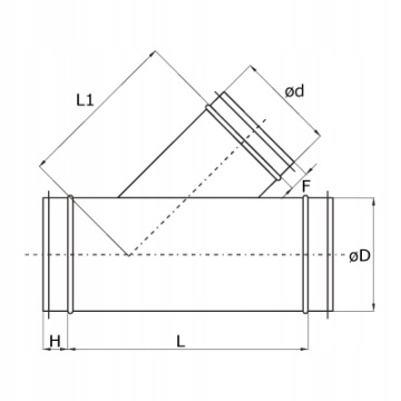 ТРОЙНИК 45 ST 125/125 SPIRO THERMOFLEX КАМИН