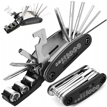 ZESTAW KLUCZY ROWEROWYCH MULTITOOL ROWEROWY 16W1 IMBUSY KLUCZE NASADKI